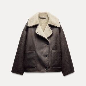 ZARA BROWN DOUBLE FACED JACKET